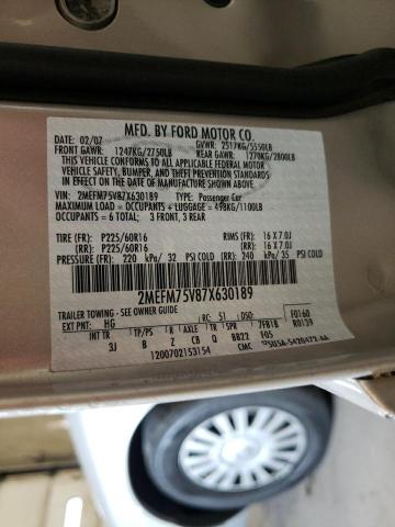 Photo 10 from auction – 2007 MERCURY GRAND MARQ with VIN 2MEFM75V87X630189