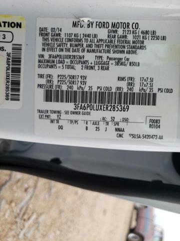 Photo 10 from auction – 2014 FORD FUSION SE with VIN 3FA6P0LUXER285369