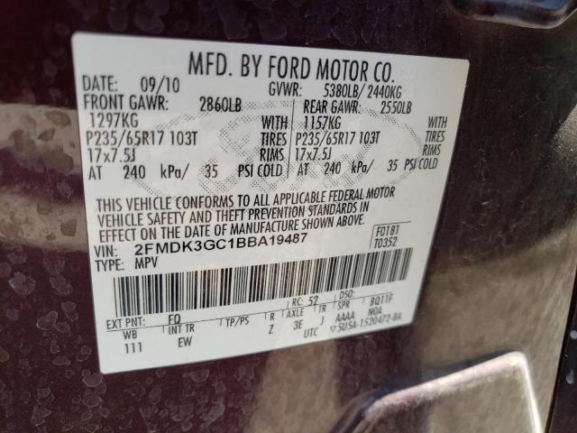 Photo 10 from auction – 2011 FORD EDGE SE with VIN 2FMDK3GC1BBA19487