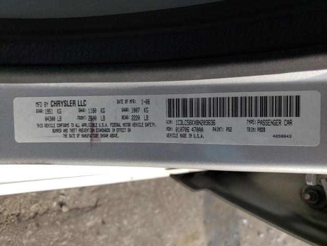 Photo 10 from auction – 2008 CHRYSLER SEBRING TO with VIN 1C3LC56KX8N203636