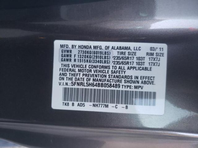 Photo 10 from auction – 2011 HONDA ODYSSEY EX with VIN 5FNRL5H64BB058489