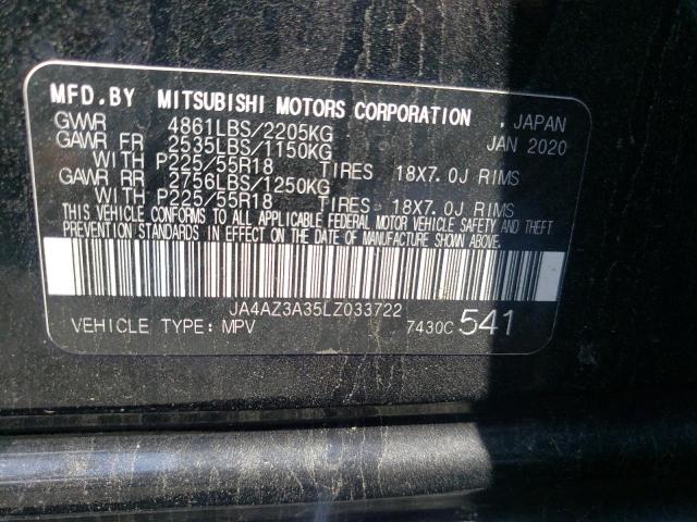 Photo 10 from auction – 2020 MITSUBISHI OUTLANDER with VIN JA4AZ3A35LZ033722
