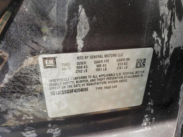 Photo 10 from auction – 2015 CHEVROLET SONIC LT with VIN 1G1JC5SG9F4204695