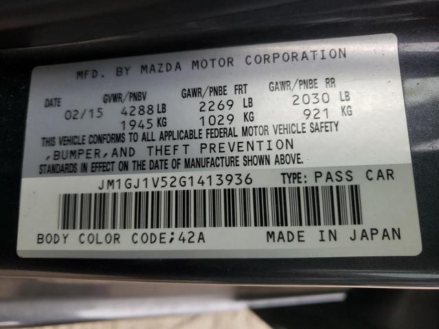 Photo 10 from auction – 2016 MAZDA 6 TOURING with VIN JM1GJ1V52G1413936