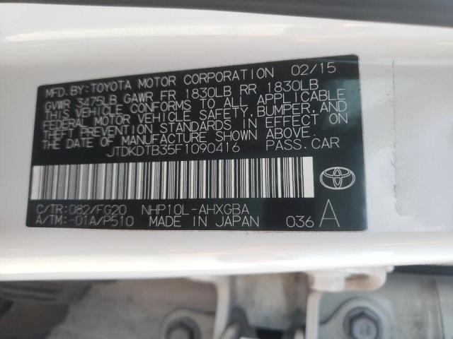 Photo 10 from auction – 2015 TOYOTA PRIUS C with VIN JTDKDTB35F1090416