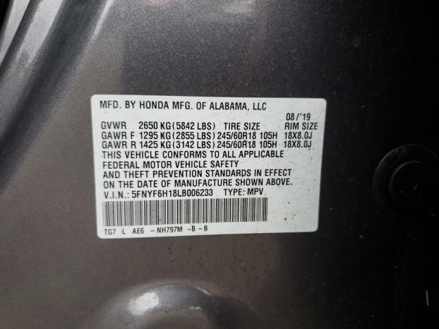 Photo 10 from auction – 2020 HONDA PILOT LX with VIN 5FNYF6H18LB006233