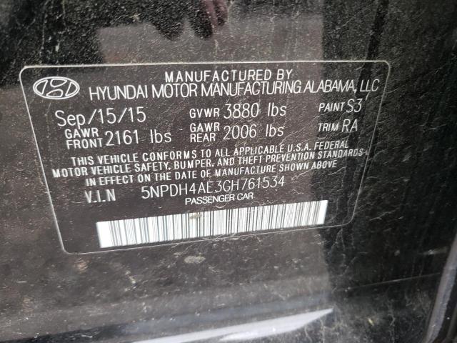 Photo 10 from auction – 2016 HYUNDAI ELANTRA SE with VIN 5NPDH4AE3GH761534