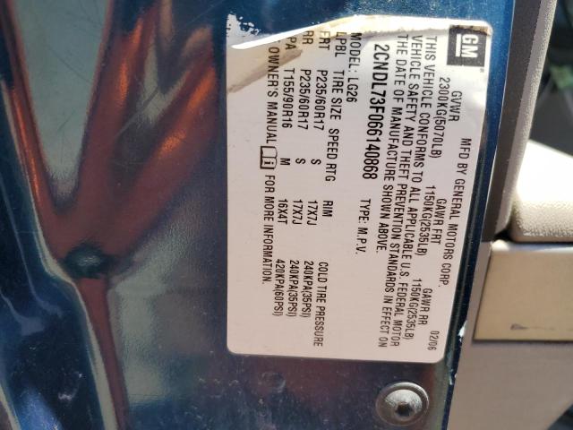Photo 10 from auction – 2006 CHEVROLET EQUINOX with VIN 2CNDL73F066140868
