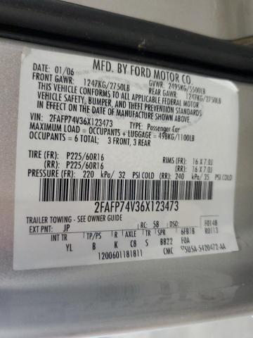 Photo 10 from auction – 2006 FORD CROWN VICT with VIN 2FAFP74V36X123473