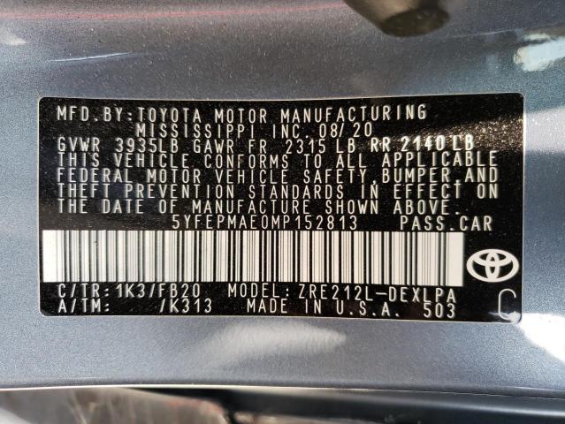Photo 10 from auction – 2021 TOYOTA COROLLA LE with VIN 5YFEPMAE0MP152813