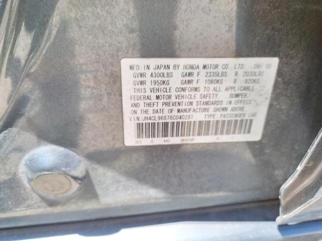 Photo 10 from auction – 2006 ACURA TSX with VIN JH4CL96876C040281