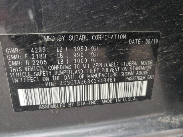 Photo 10 from auction – 2019 SUBARU IMPREZA with VIN 4S3GTAB63K3743461