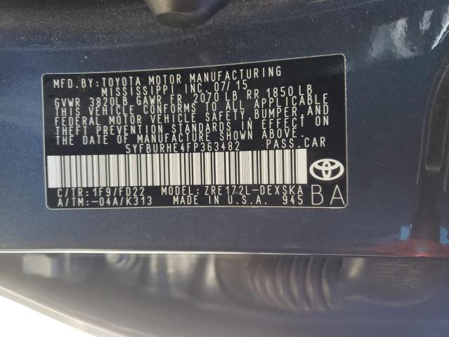 Photo 10 from auction – 2015 TOYOTA COROLLA L with VIN 5YFBURHE4FP363482