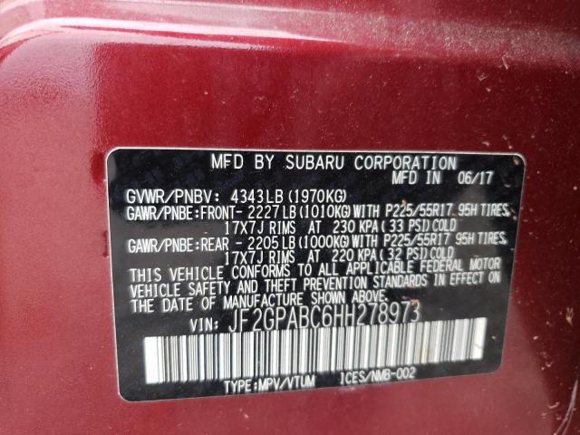 Photo 10 from auction – 2017 SUBARU CROSSTREK with VIN JF2GPABC6HH278973