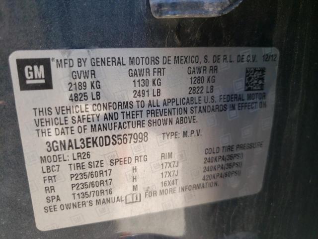 Photo 10 from auction – 2013 CHEVROLET CAPTIVA LT with VIN 3GNAL3EK0DS567998