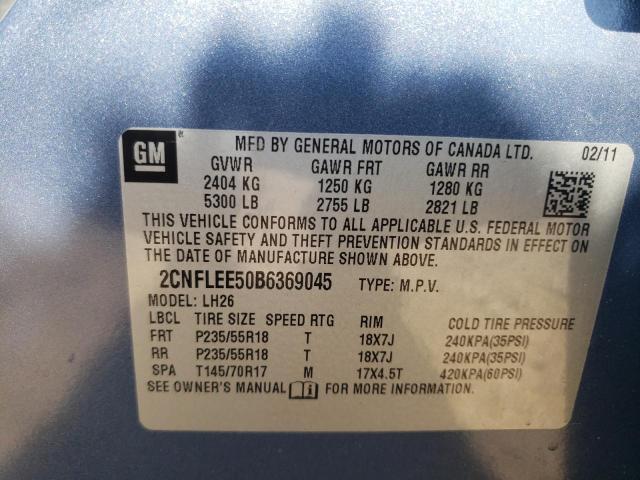 Photo 10 from auction – 2011 CHEVROLET EQUINOX LT with VIN 2CNFLEE50B6369045