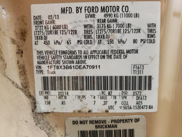 Photo 10 from auction – 2013 FORD F350 SUPER with VIN 1FT8X3B61DEA70911