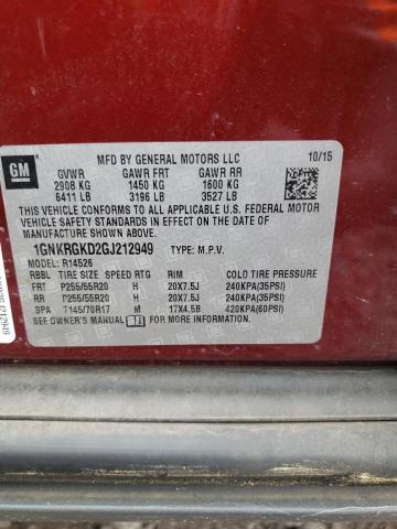 Photo 10 from auction – 2016 CHEVROLET TRAVERSE L with VIN 1GNKRGKD2GJ212949