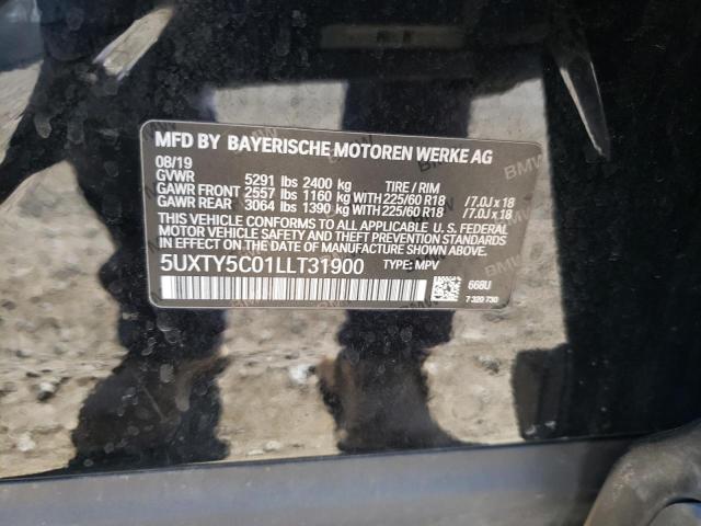 Photo 10 from auction – 2020 BMW X3 XDRIVE3 with VIN 5UXTY5C01LLT31900