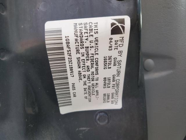 Photo 10 from auction – 2003 SATURN ION LEVEL with VIN 1G8AF52F23Z180917