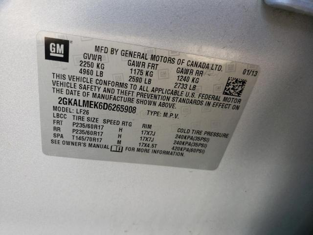 Photo 10 from auction – 2013 GMC TERRAIN SL with VIN 2GKALMEK6D6265908
