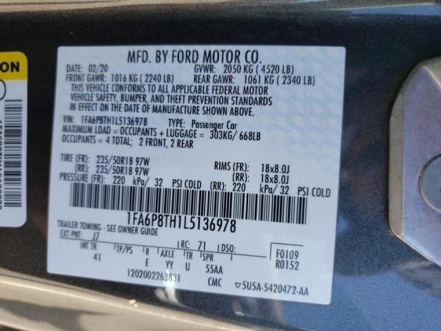 Photo 10 from auction – 2020 FORD MUSTANG with VIN 1FA6P8TH1L5136978
