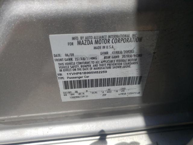 Photo 10 from auction – 2009 MAZDA 6 S with VIN 1YVHP81B995M52259
