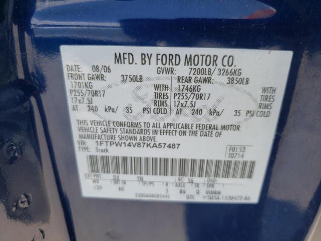 Photo 10 from auction – 2007 FORD F150 SUPER with VIN 1FTPW14V87KA57487