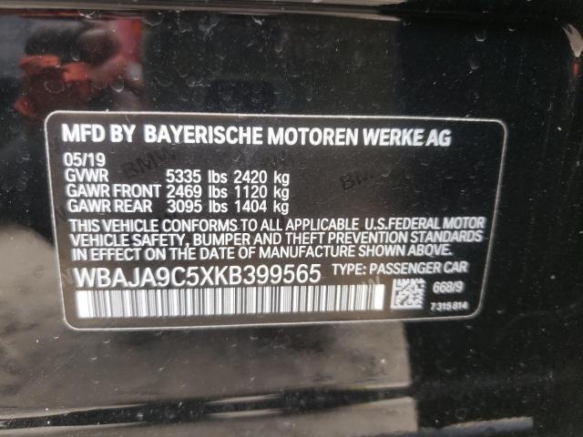 Photo 10 from auction – 2019 BMW 530E with VIN WBAJA9C5XKB399565