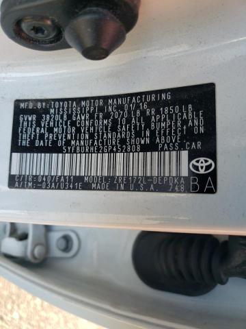 Photo 10 from auction – 2016 TOYOTA COROLLA L with VIN 5YFBURHE2GP452808
