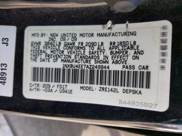 Photo 10 from auction – 2010 TOYOTA COROLLA BA with VIN 1NXBU4EE7AZ249944