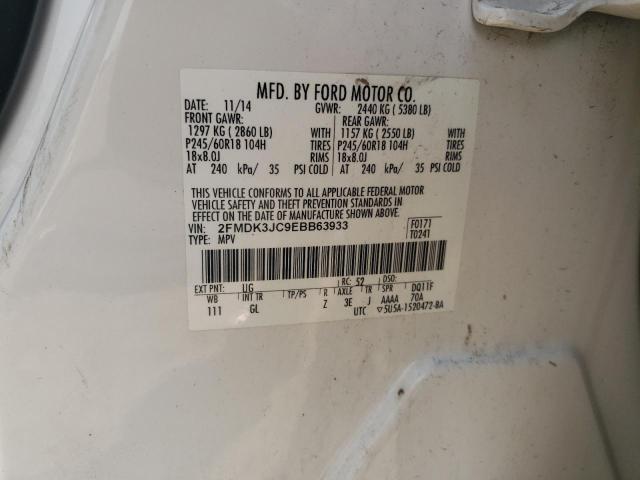 Photo 10 from auction – 2014 FORD EDGE SEL with VIN 2FMDK3JC9EBB63933