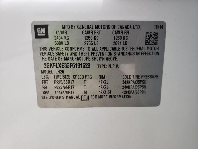 Photo 10 from auction – 2015 GMC TERRAIN SL with VIN 2GKFLXE35F6191528