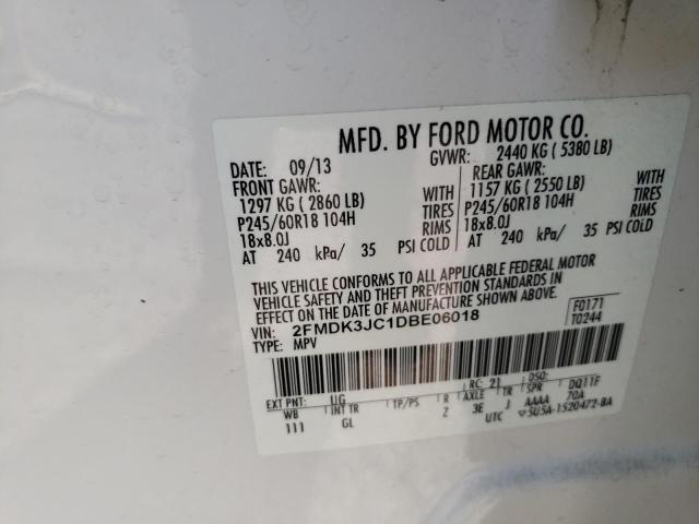 Photo 10 from auction – 2013 FORD EDGE SEL with VIN 2FMDK3JC1DBE06018