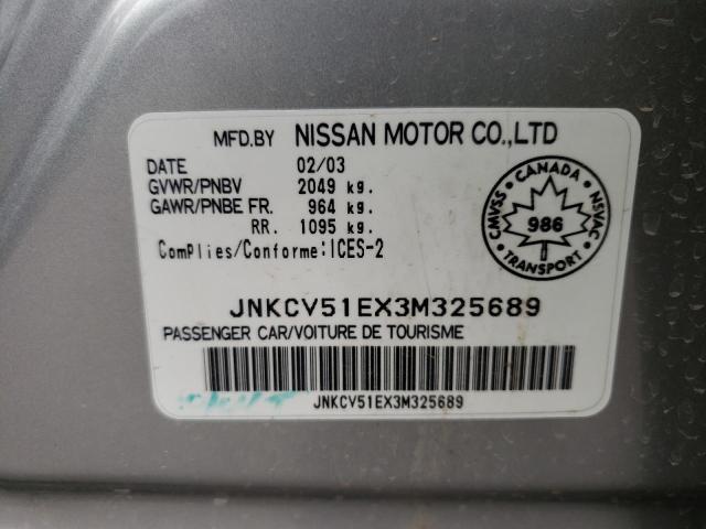 Photo 10 from auction – 2003 INFINITI G35 with VIN JNKCV51EX3M325689