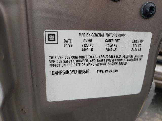 Photo 10 from auction – 2000 BUICK LESABRE CU with VIN 1G4HP54K3YU109849