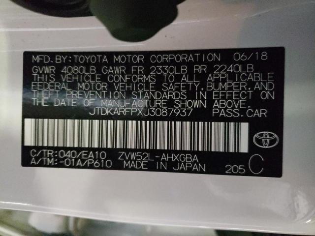 Photo 10 from auction – 2018 TOYOTA PRIUS PRIM with VIN JTDKARFPXJ3087937