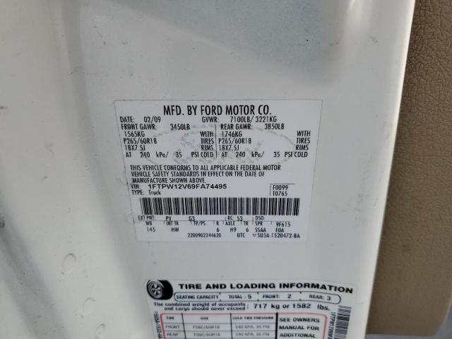 Photo 10 from auction – 2009 FORD F150 SUPER with VIN 1FTPW12V69FA74495