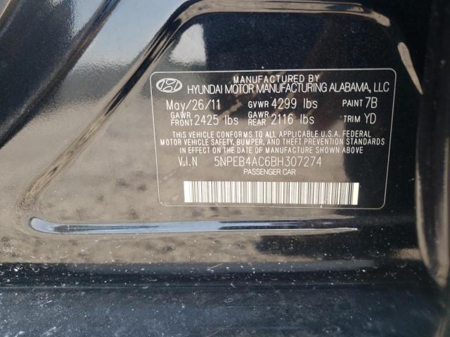 Photo 10 from auction – 2011 HYUNDAI SONATA GLS with VIN 5NPEB4AC6BH307274