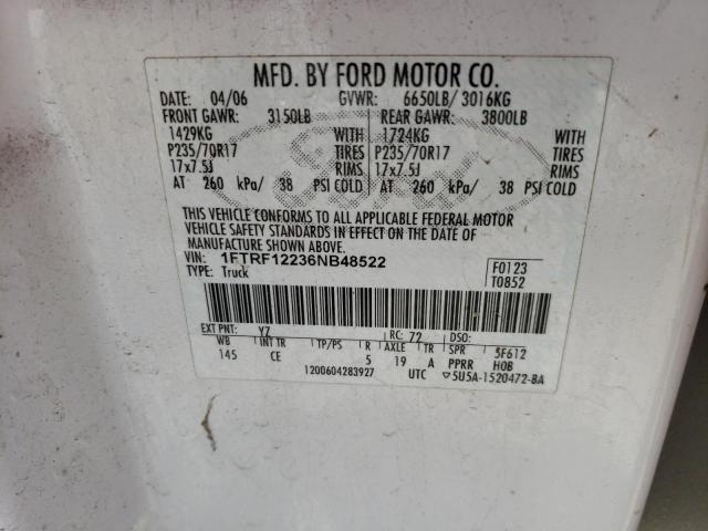 Photo 10 from auction – 2006 FORD F150 with VIN 1FTRF12236NB48522