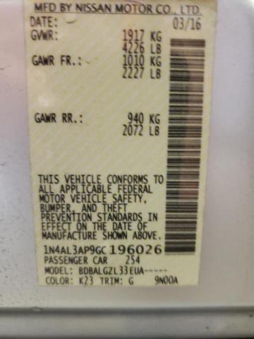 Photo 10 from auction – 2016 NISSAN ALTIMA 2.5 with VIN 1N4AL3AP9GC196026
