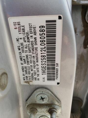 Photo 10 from auction – 2002 HONDA CIVIC EX with VIN 1HGES25812L060589