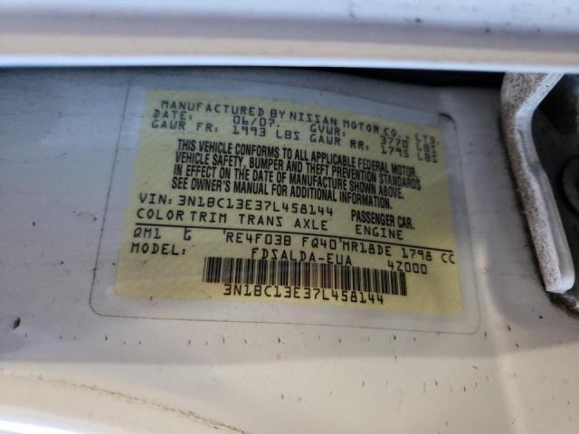 Photo 10 from auction – 2007 NISSAN VERSA S with VIN 3N1BC13E37L458144