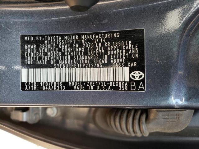 Photo 10 from auction – 2015 TOYOTA COROLLA L with VIN 5YFBURHE1FP242795