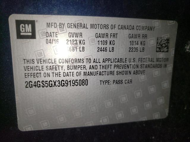 Photo 10 from auction – 2016 BUICK REGAL PREM with VIN 2G4GS5GX3G9195080