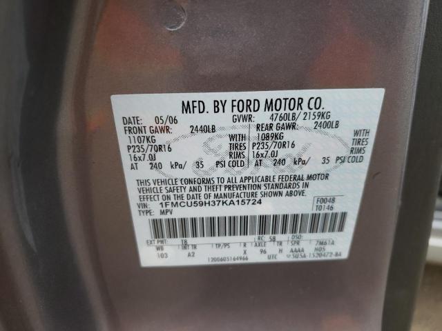 Photo 10 from auction – 2007 FORD ESCAPE HEV with VIN 1FMCU59H37KA15724