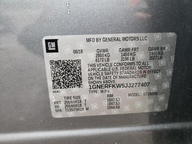 Photo 10 from auction – 2018 CHEVROLET TRAVERSE L with VIN 1GNERFKW5JJ277407