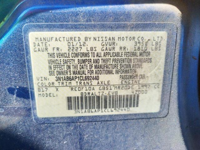 Photo 10 from auction – 2012 NISSAN SENTRA 2.0 with VIN 3N1AB6AP1CL692440