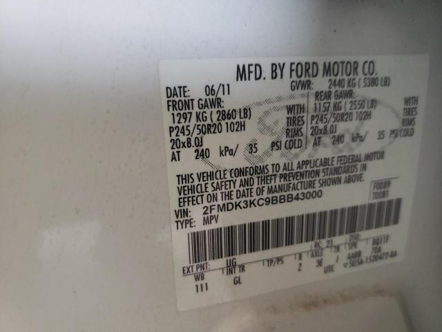 Photo 10 from auction – 2011 FORD EDGE LIMIT with VIN 2FMDK3KC9BBB43000