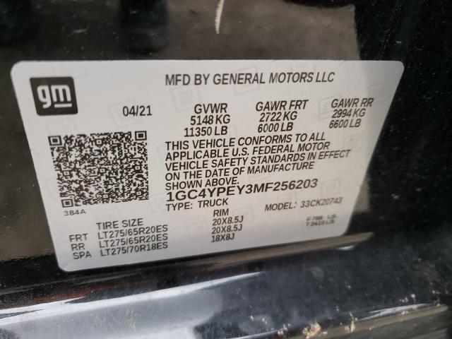 Photo 10 from auction – 2021 CHEVROLET SILVERADO with VIN 1GC4YPEY3MF256203